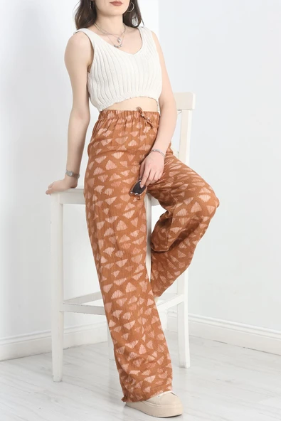 Dokuma Viskon Pantolon Kahve - Resim 2