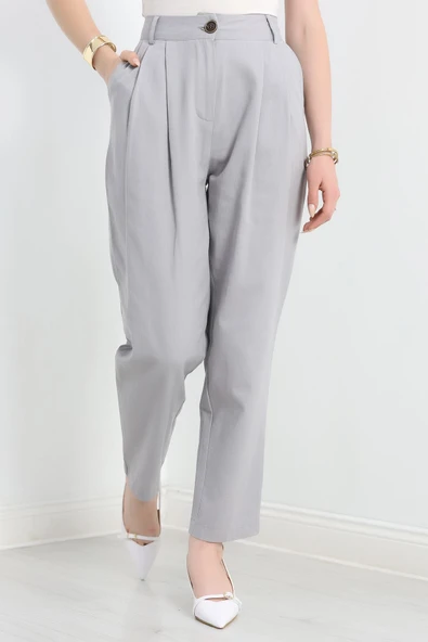 Gabardin Pantolon Gri - Resim 3