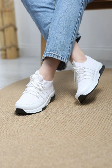 Günlük Spor Ayakkabı Beyaz1 - Resim 3
