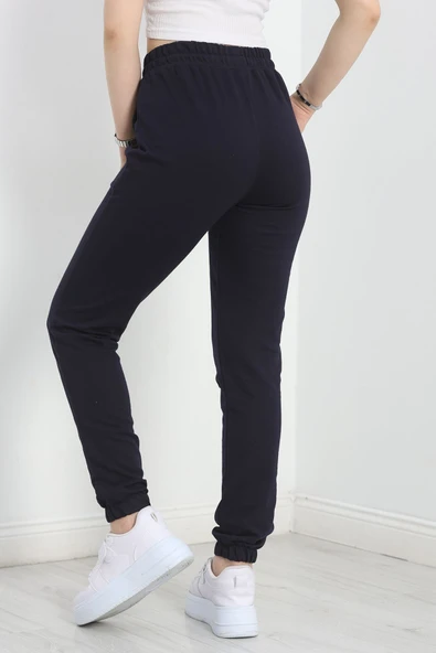 Paça Lastikli Çımalı Eşofman Altı Lacivert - 7