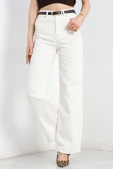 Palazzo Kot Pantolon Ekru - 4