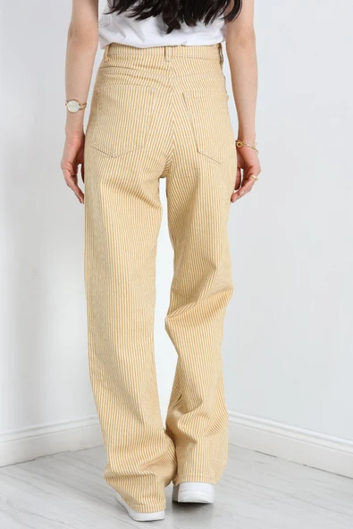 Palazzo Kot Pantolon Bejçizgili - 6