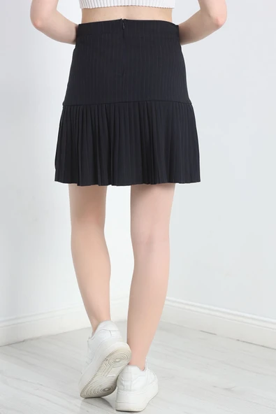 Pileli Mini Etek Lacivertçizgili - 6