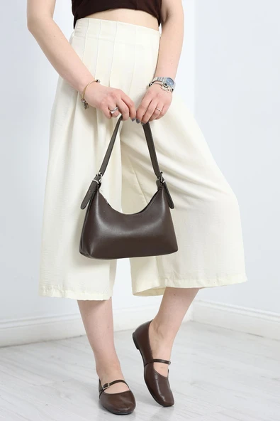 Pileli Bermuda Pantolon Ekru - 5