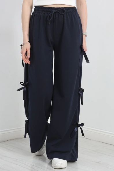 Kurdele Detaylı Eşofman Altı Lacivert1 - 4