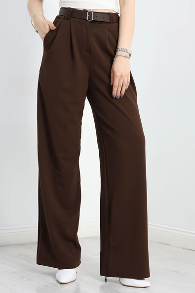 Zra Krep Palazzo Pantolon Acıkahve