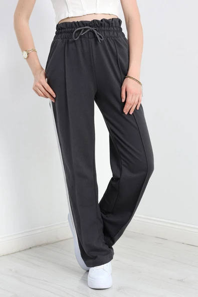 Openet Kalın Kemer Şeritli Çımalı Eşofman Altı Füme - 3