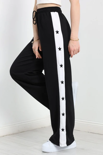 Özel Tasarım Nakışlı 2 İplik Eşofman Altı Siyah - 3