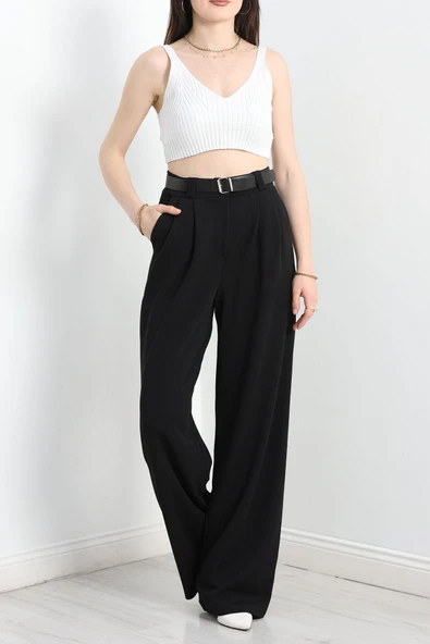 Zra Krep Palazzo Pantolon Siyah - 3