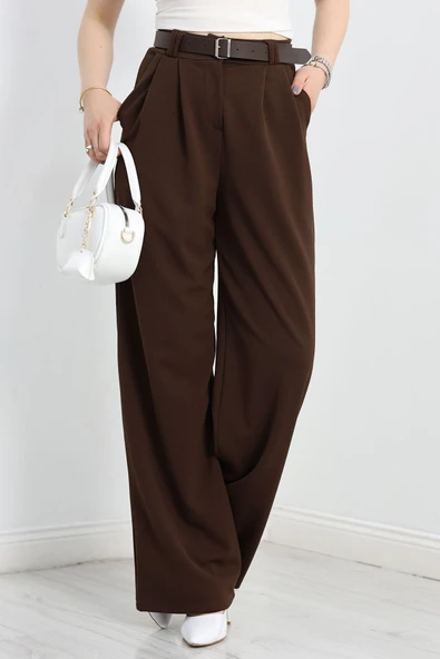 Zra Krep Palazzo Pantolon Acıkahve - 2
