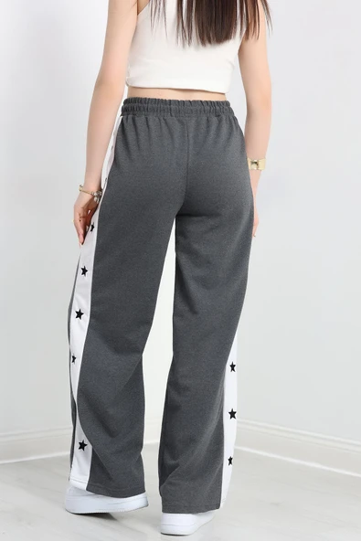 Özel Tasarım Nakışlı 2 İplik Eşofman Altı Antrasit - 7