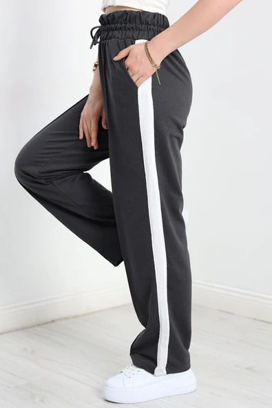 Openet Kalın Kemer Şeritli Çımalı Eşofman Altı Füme - 6