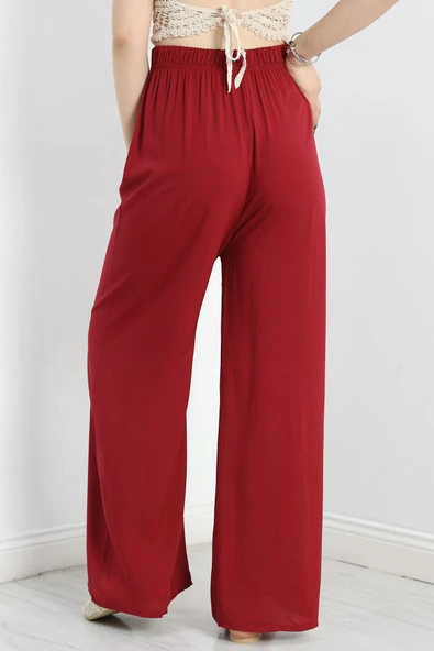 Dokuma Pantolon Bordo - 6