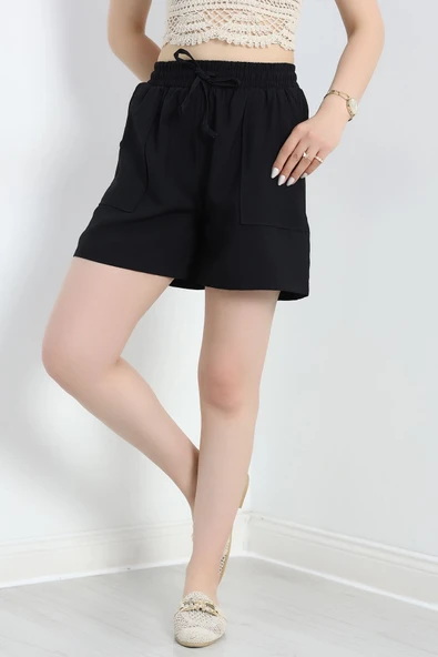 Soft Dokuma Şort Siyah - 6