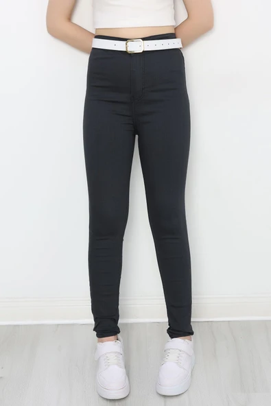 Cepsiz Dar Paça Kot Pantolon Füme - 2