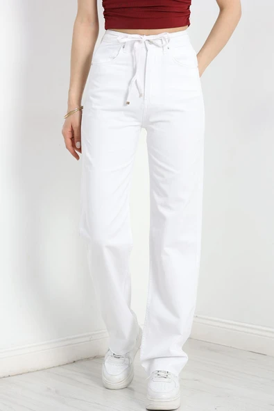 Palazzo Kot Pantolon Beyaz