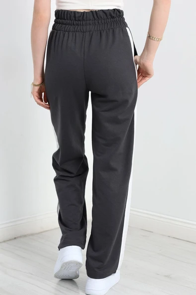 Openet Kalın Kemer Şeritli Çımalı Eşofman Altı Füme - 7