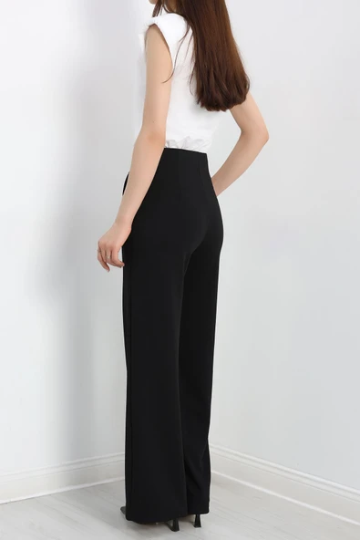 Zra Krep Palazzo Pantolon Siyah - 6