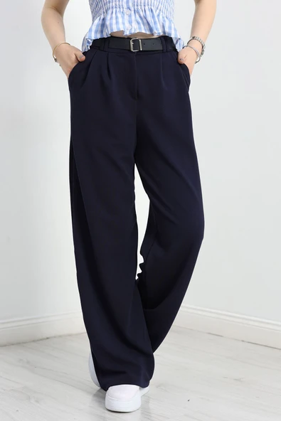 Zra Krep Palazzo Pantolon Lacivert