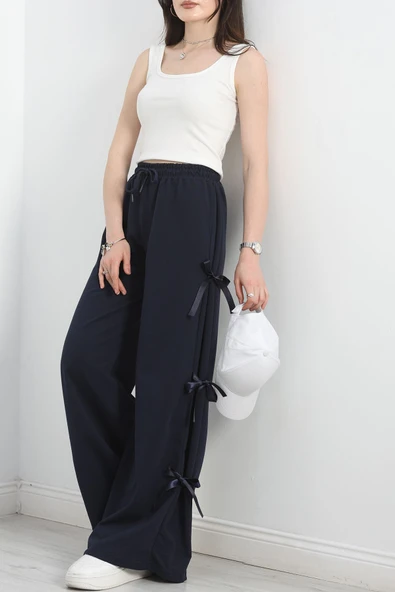 Kurdele Detaylı Eşofman Altı Lacivert1 - 3