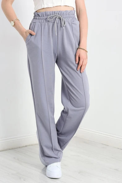 Openet Kalın Kemer Çımalı Eşofman Altı Gri - 5