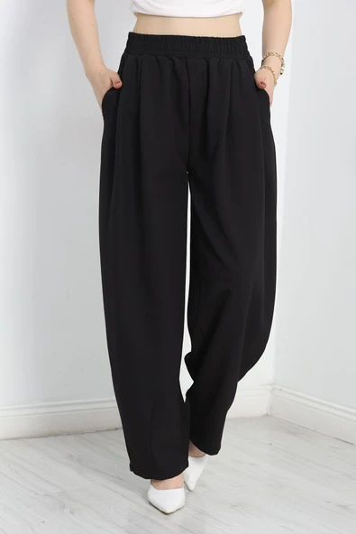 Beli Lastikli Balon Pantolon Siyah - 2