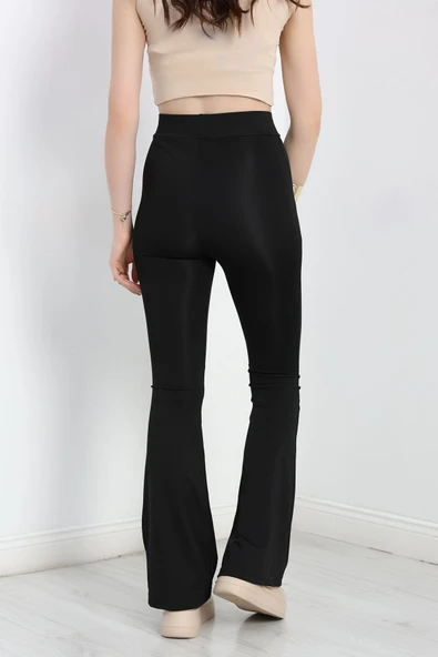 İspanyol Paça Dalgıç Kumaş Tayt Siyah - Resim 6