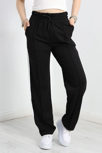 Openet Kalın Kemer Şeritli Çımalı Eşofman Altı Siyah - 3