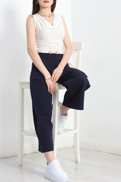 Pensli Bol Paça Pantolon Lacivert - Resim 2