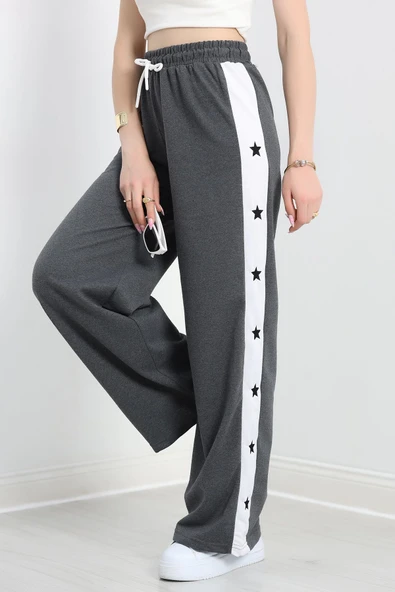 Özel Tasarım Nakışlı 2 İplik Eşofman Altı Antrasit - 6