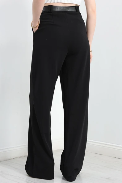 Zra Krep Palazzo Pantolon Siyah - 7