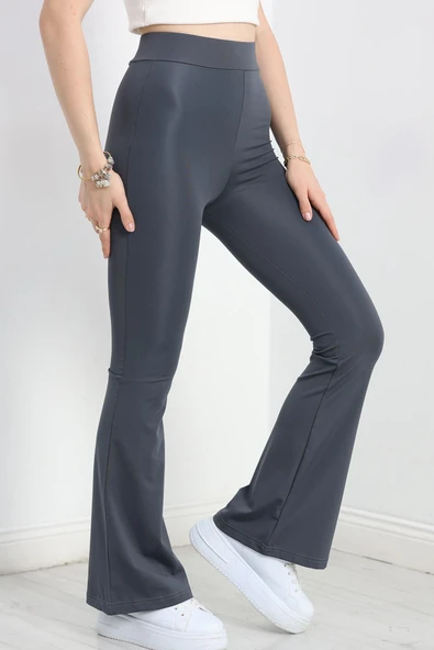 İspanyol Paça Dalgıç Kumaş Tayt Füme - 2