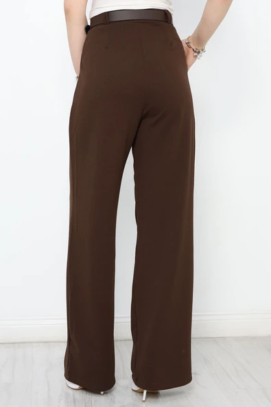 Zra Krep Palazzo Pantolon Acıkahve - 7