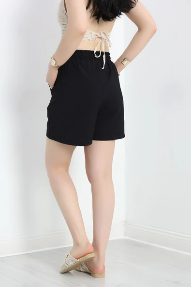 Soft Dokuma Şort Siyah - 4