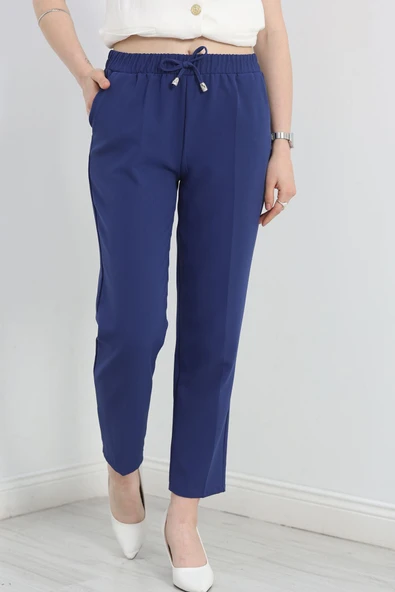 Dabıl Bağcıklı Pantolon İndigo ürün görseli