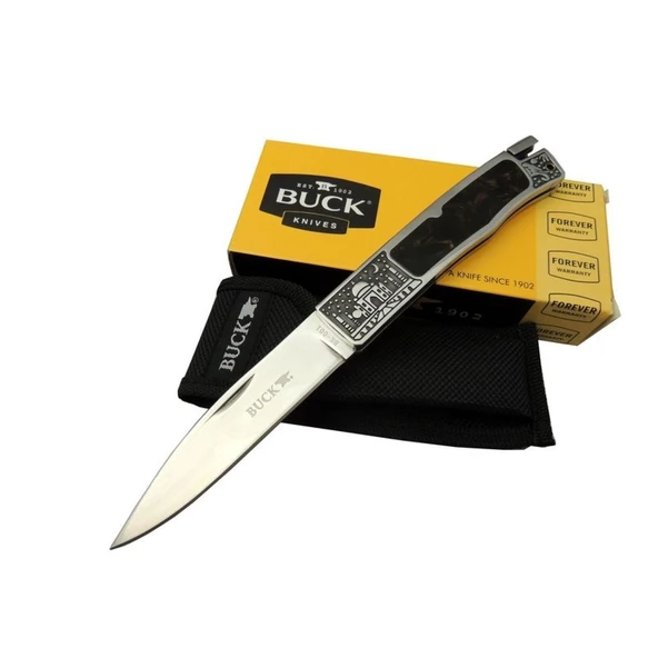 Buck Knives Bk-001brv Kamp Çakı 23 Cm - Metal; Kauçuk İşlemeli Sap, Kılıflı - Resim 2