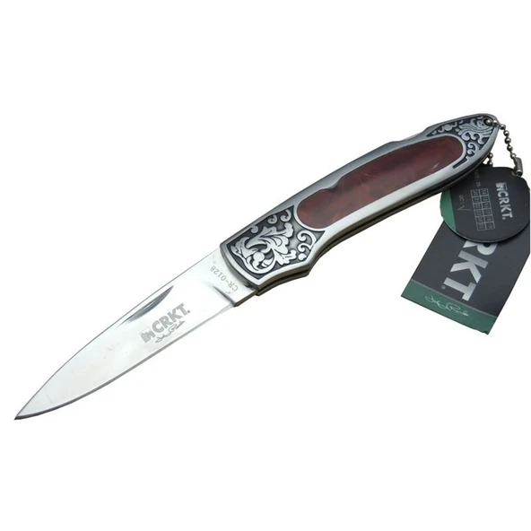 Crkt Cr 0128 Rd Kamp Çakı 18 Cm - Metal Desenli Sap, Kılıflı, Kutulu - Resim 2