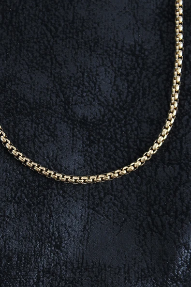 316L Çelik Örme Zincir Model Gold Renk Erkek Kolye - TJ-ERK1391 - 2