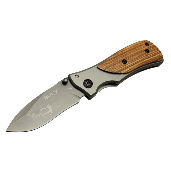 Buck Family X35 Kahverengi Kamp Çakı 15cm- Manuel, Ahşap Sap