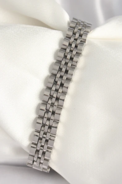 316L Çelik Gümüş Renk Zincir Model Erkek Bileklik - TJ-EB3721 ürün görseli 1