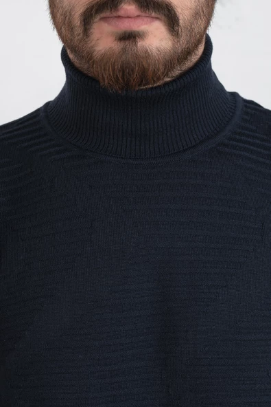 NEHİR BY FARUK ÜLKER BOĞAZLI DESENLİ REGULAR FİT ERKEK TRİKO KAZAK - 5