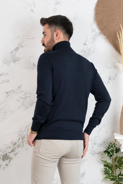 NEHİR BY FARUK ÜLKER BOĞAZLI DESENLİ REGULAR FİT ERKEK TRİKO KAZAK - 4