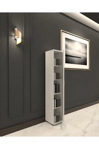 DEWOODY Banyo Dolabı Tek Kapaklı 5 Bölmeli Çok Amaçlı Dolap - 2