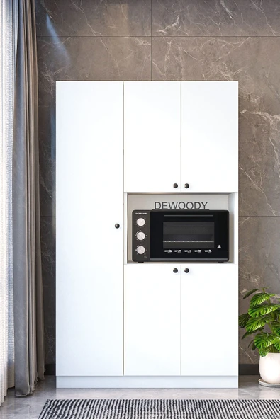 DEWOODY Çok Amaçlı 5 Kapaklı Kiler Dolabı Mikrodalga Dolabı Mini Fırın Dolabı - 3