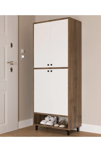 DEWOODY 9 Raflı 4 Kapaklı Modern Ayakkabılık , Kiler Dolabı , Çok Amaçlı Dolap - 2
