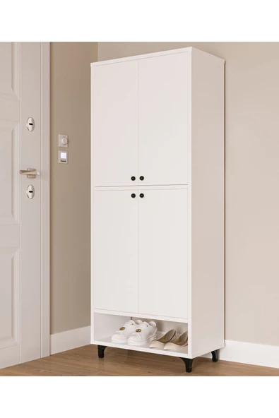 DEWOODY 9 Raflı 4 Kapaklı Modern Ayakkabılık , Kiler Dolabı , Çok Amaçlı Dolap - 3