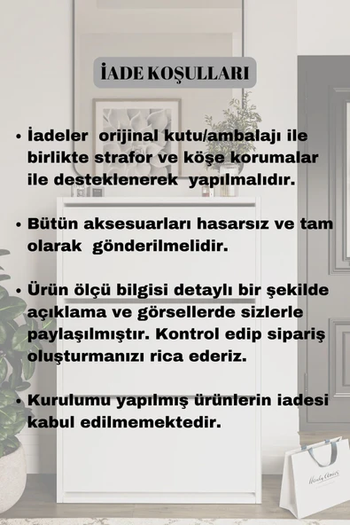 DEWOODY Düşer Kapak Ayakkabılık 3 Bölmeli Ayakkabılık Duvara Montajlanabilir - 6