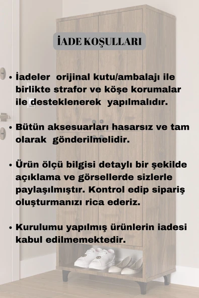 DEWOODY 9 Raflı 4 Kapaklı Modern Ayakkabılık , Kiler Dolabı , Çok Amaçlı Dolap - 4