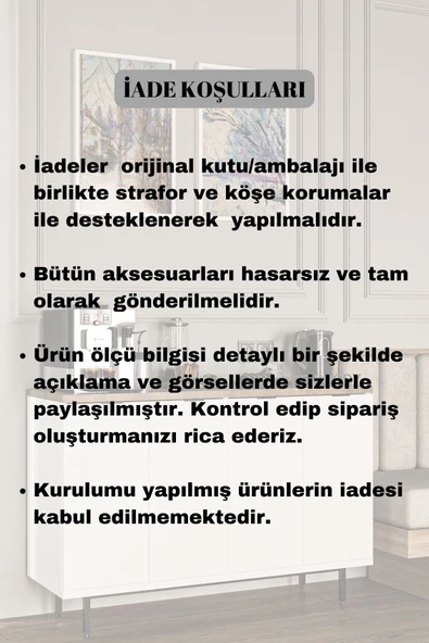 DEWOODY KAHVE KÖŞESİ METAL AYAKLI METAL KULPLU ÇOK AMAÇLI DOLAP 4 KAPAKLI MUTFAK DOLABI - 6