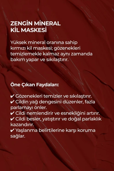 COSLAB Amazon Kırmızı Kil Maskesi – Gözenek Arındırıcı, Nemlendirici, Sebum Dengeleyici Doğal Yüz Maskesi - 7